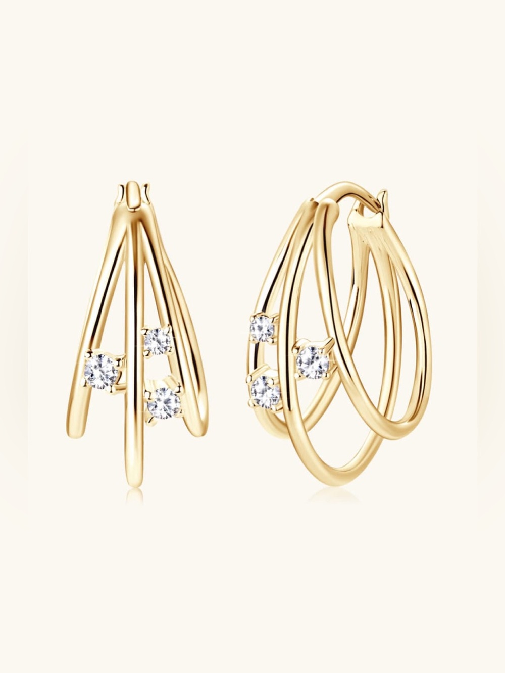 Moissanite 925 Sterling Silver Layered Earrings